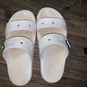 White Croc sandals